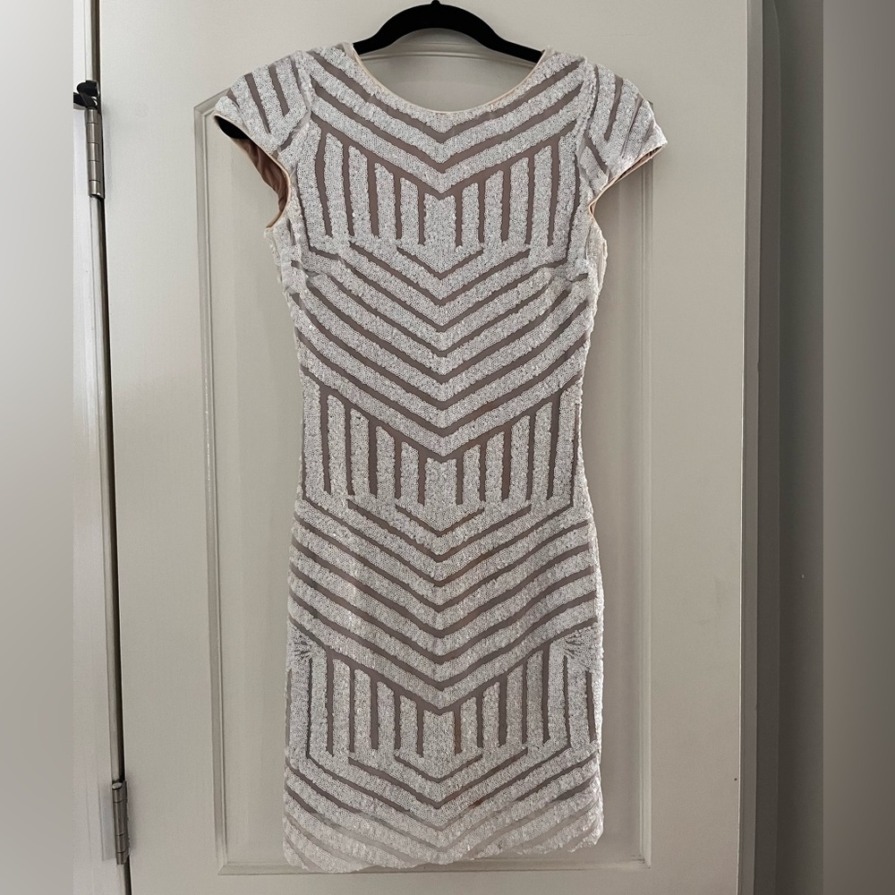 Dress The Population White Mini Dress- Size Small